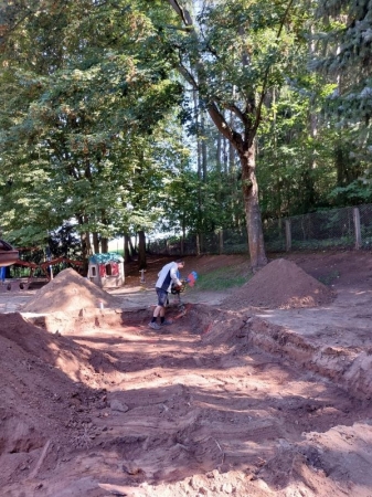 Bau der neuen Sandlandschaft