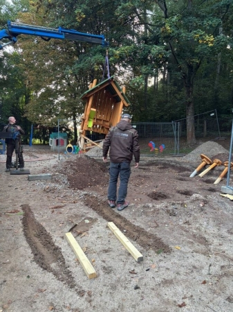Bau der neuen Sandlandschaft