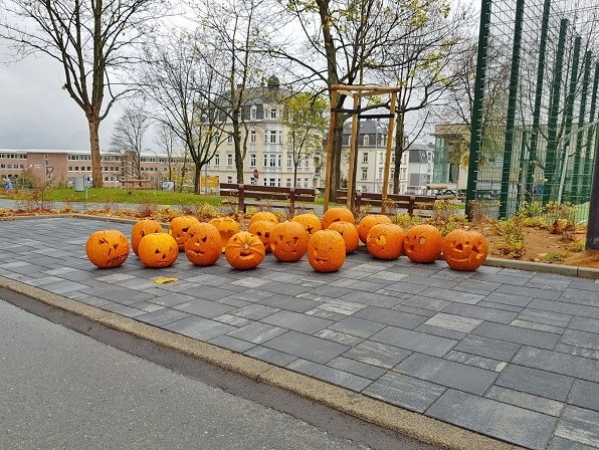 Unsere geschnitzten Kürbisse